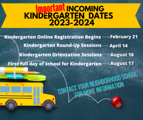 Incoming Kindergarten Dates (2023-2024)